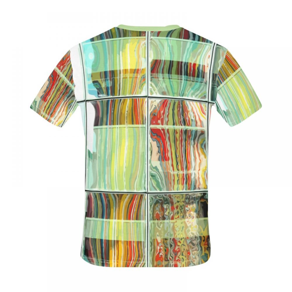 Vyriški Abstrakčiojo Meno šviesą Atspindinčios Juostelės Trumpi Marškinėliai