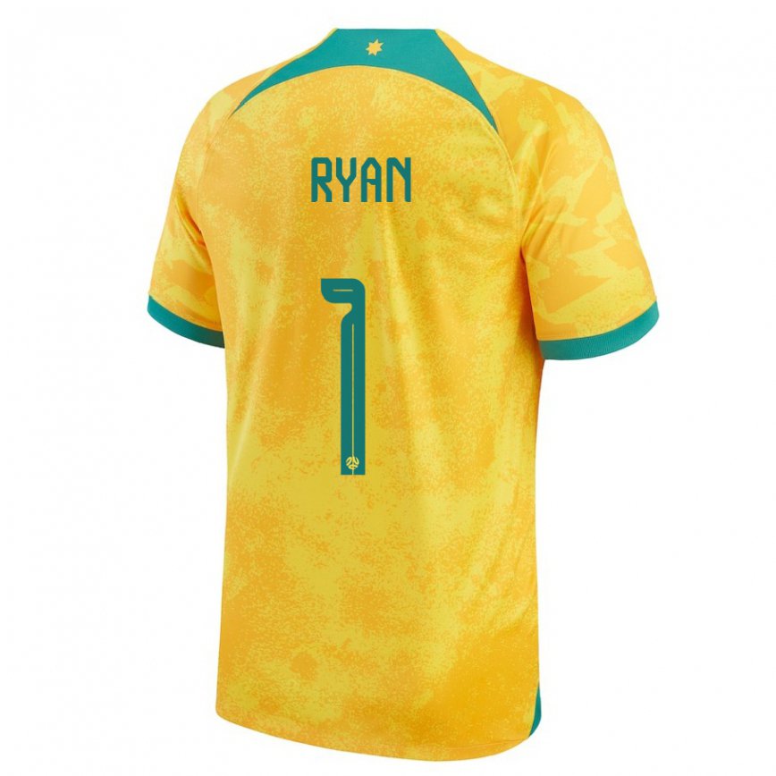 Vaikiškas Australijos Mathew Ryan #1 Auksinis Namų Marškinėliai 22-24 T-shirt