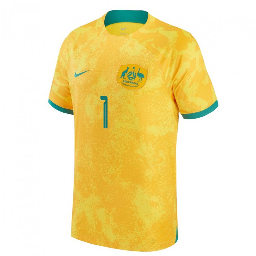 Vaikiškas Australijos Mathew Ryan #1 Auksinis Namų Marškinėliai 22-24 T-shirt