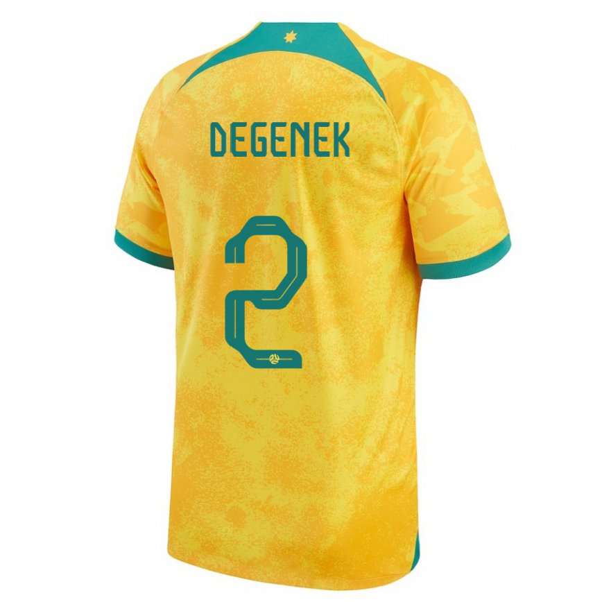 Vaikiškas Australijos Milos Degenek #2 Auksinis Namų Marškinėliai 22-24 T-shirt