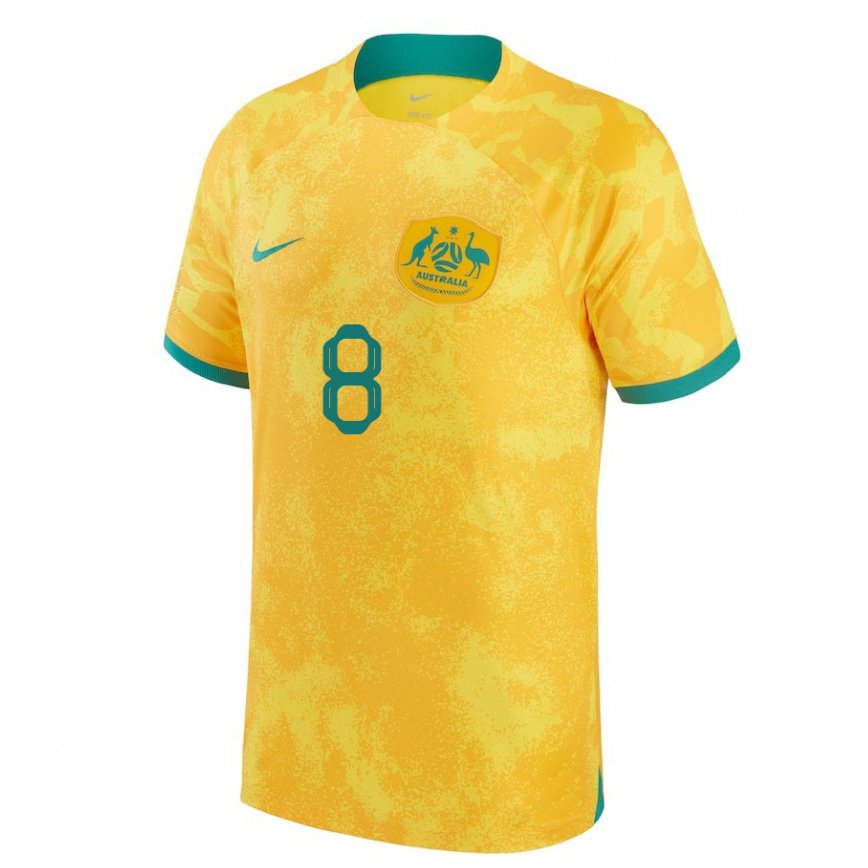 Vaikiškas Australijos Bailey Wright #8 Auksinis Namų Marškinėliai 22-24 T-shirt