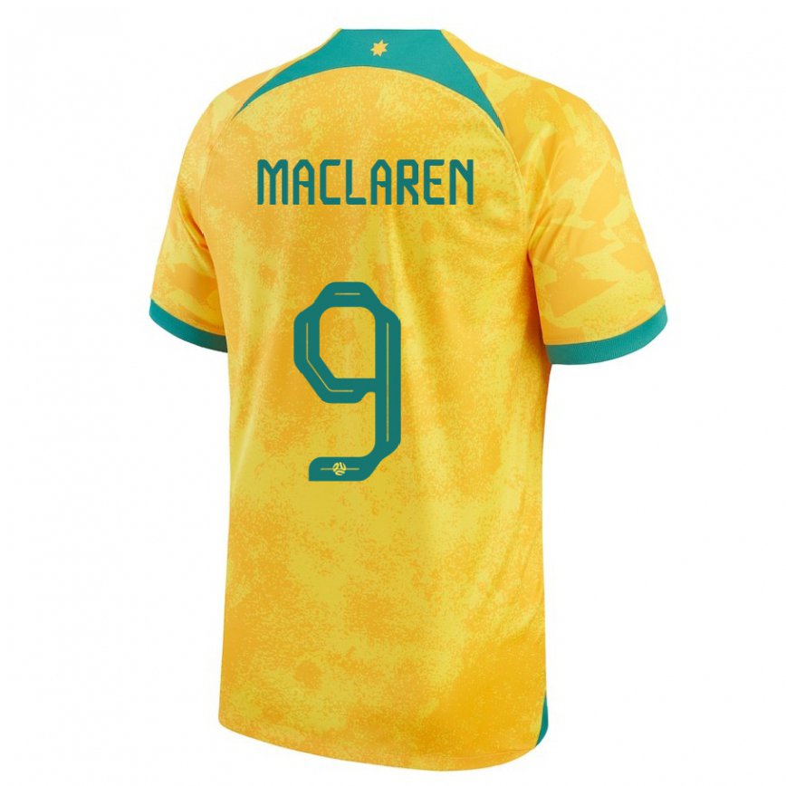 Vaikiškas Australijos Jamie Maclaren #9 Auksinis Namų Marškinėliai 22-24 T-shirt