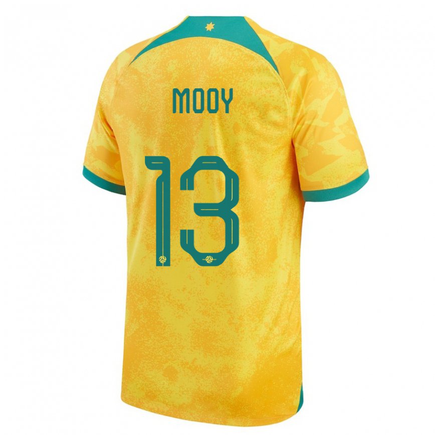 Vaikiškas Australijos Aaron Mooy #13 Auksinis Namų Marškinėliai 22-24 T-shirt