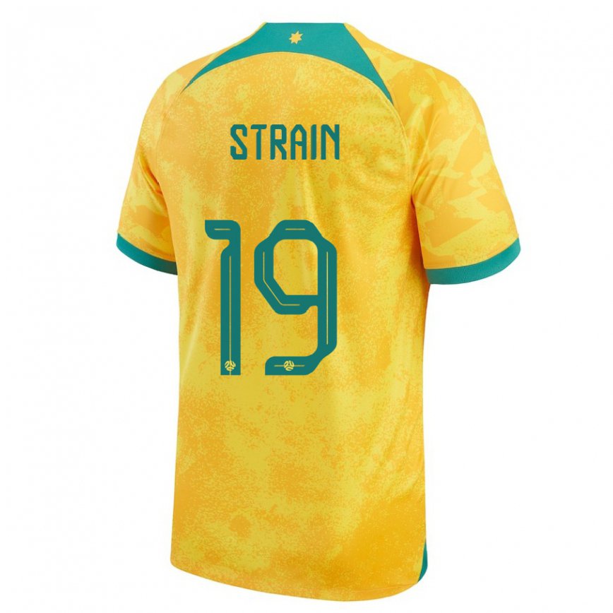 Vaikiškas Australijos Ryan Strain #19 Auksinis Namų Marškinėliai 22-24 T-shirt