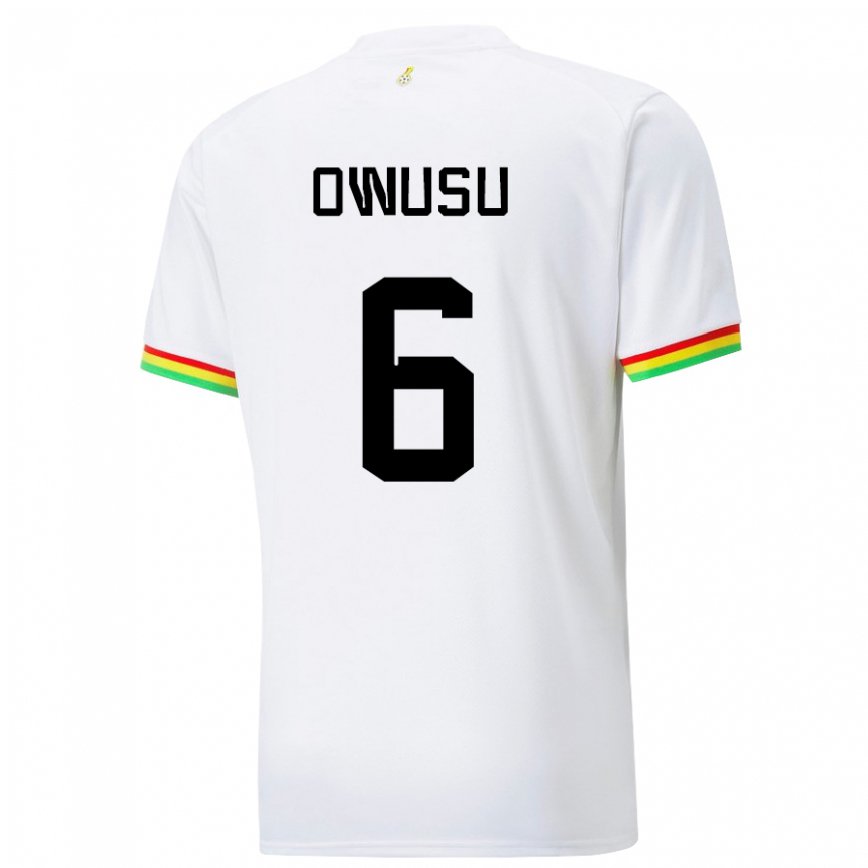 Vaikiškas Ganos Elisha Owusu #6 Baltas Namų Marškinėliai 22-24 T-shirt