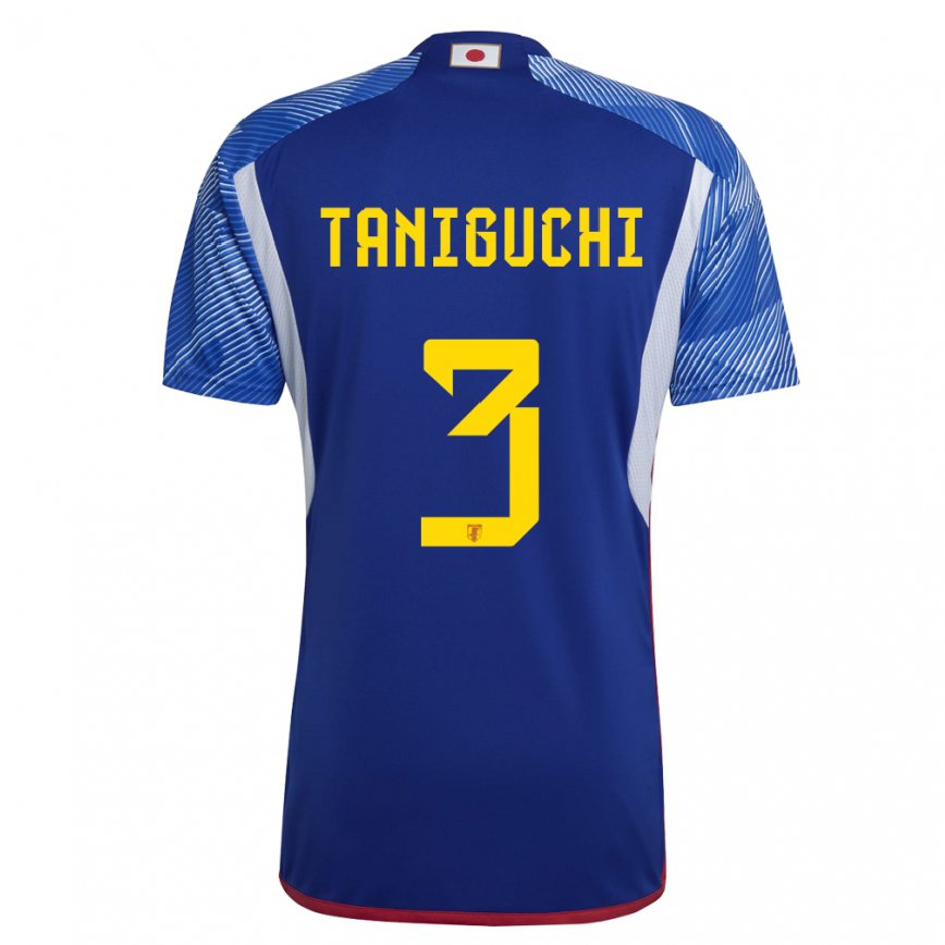 Vaikiškas Japonijos Shogo Taniguchi #3 Karališkai Mėlyna Namų Marškinėliai 22-24 T-shirt