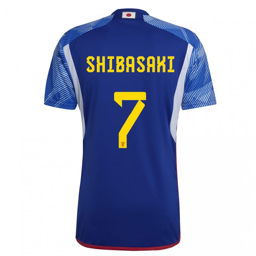 Vaikiškas Japonijos Gaku Shibasaki #7 Karališkai Mėlyna Namų Marškinėliai 22-24 T-shirt