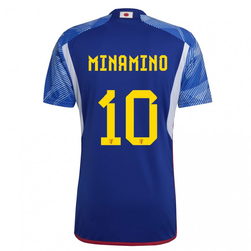 Vaikiškas Japonijos Takumi Minamino #10 Karališkai Mėlyna Namų Marškinėliai 22-24 T-shirt