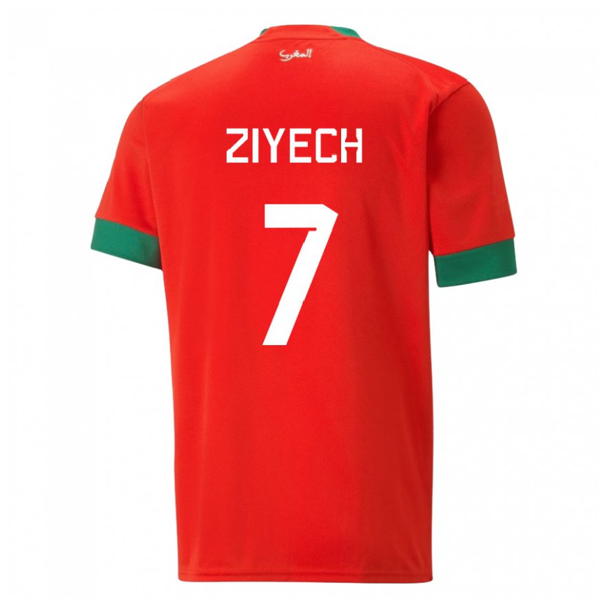 Vaikiškas Maroko Hakim Ziyech #7 Raudona Namų Marškinėliai 22-24 T-shirt