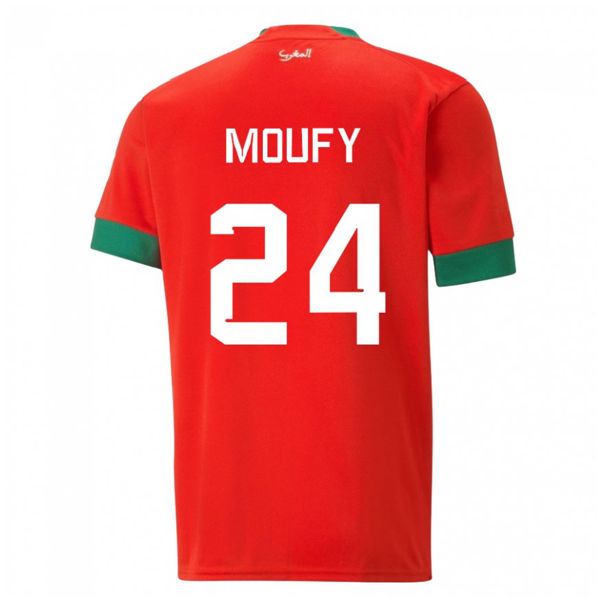 Vaikiškas Maroko Fahd Moufy #24 Raudona Namų Marškinėliai 22-24 T-shirt