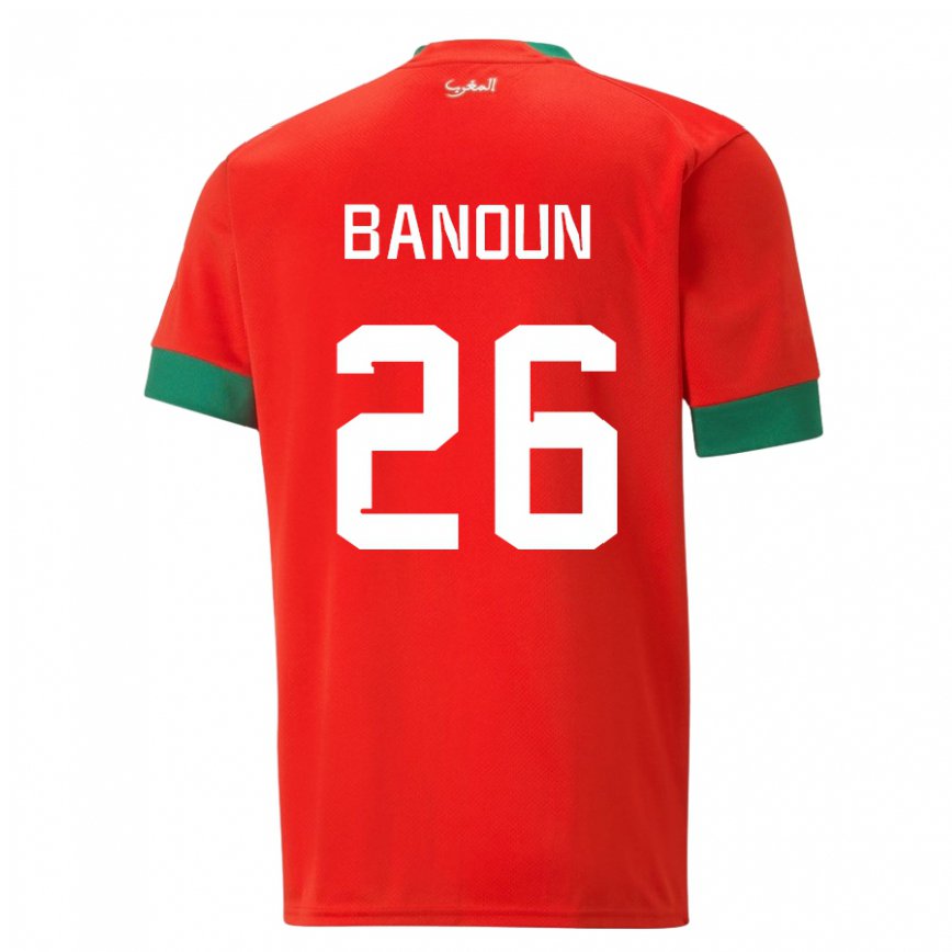 Vaikiškas Maroko Badr Banoun #26 Raudona Namų Marškinėliai 22-24 T-shirt