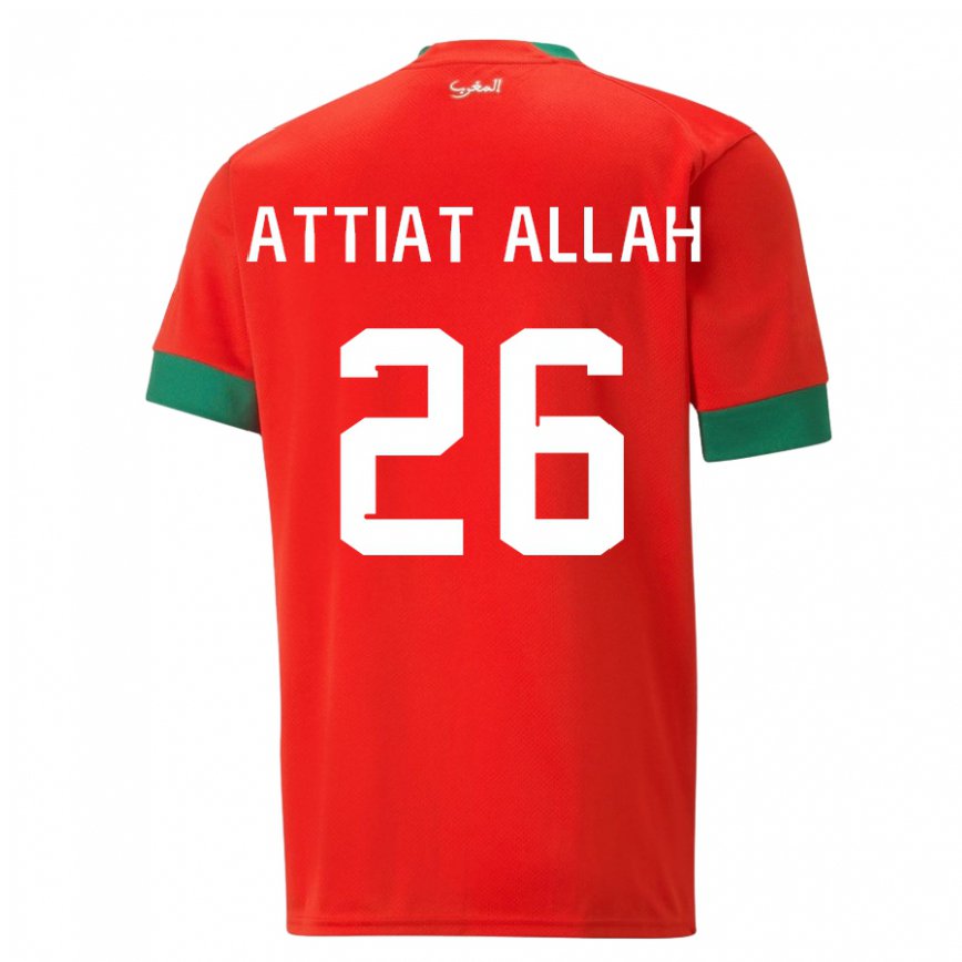 Vaikiškas Maroko Yahia Attiat-allah #26 Raudona Namų Marškinėliai 22-24 T-shirt