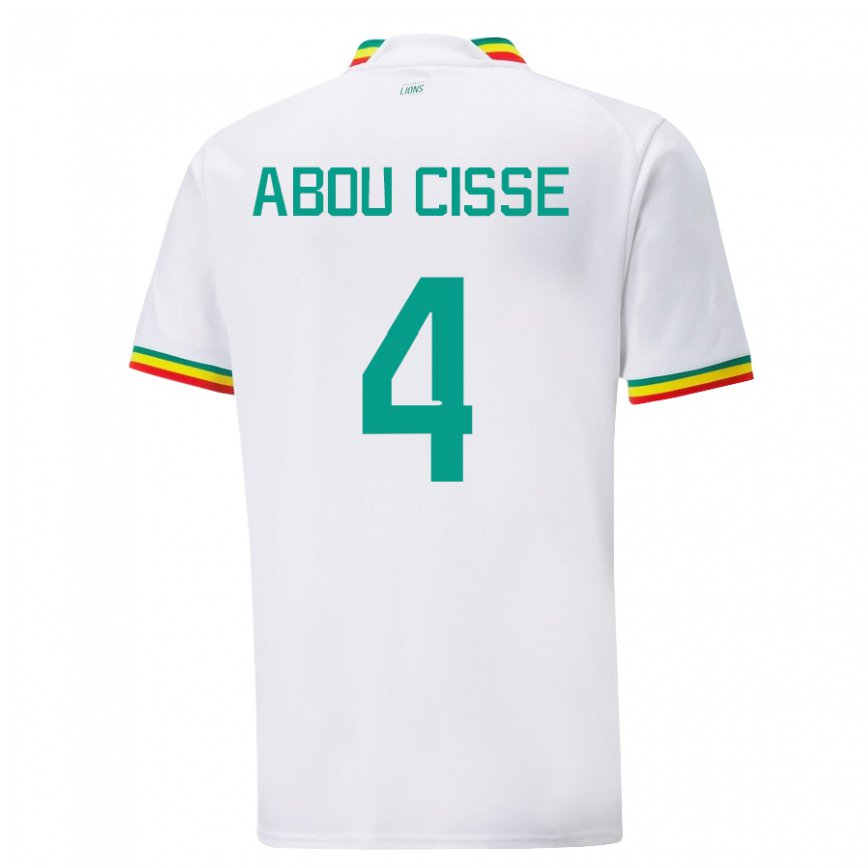 Vaikiškas Senegalo Pape Abou Cisse #4 Baltas Namų Marškinėliai 22-24 T-shirt