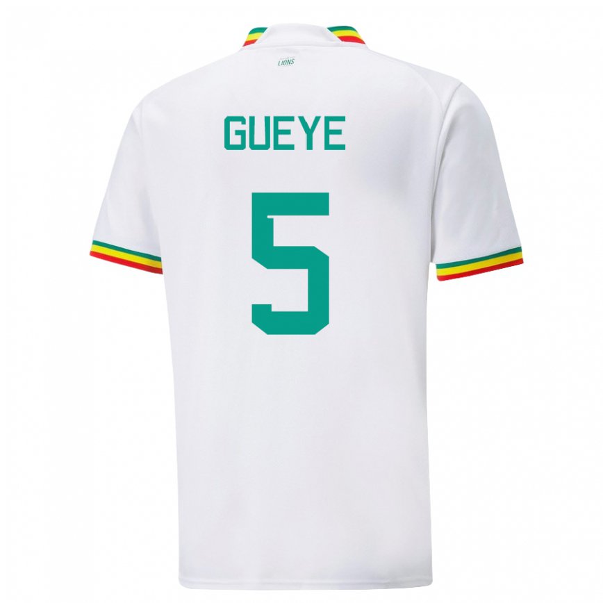 Vaikiškas Senegalo Idrissa Gueye #5 Baltas Namų Marškinėliai 22-24 T-shirt