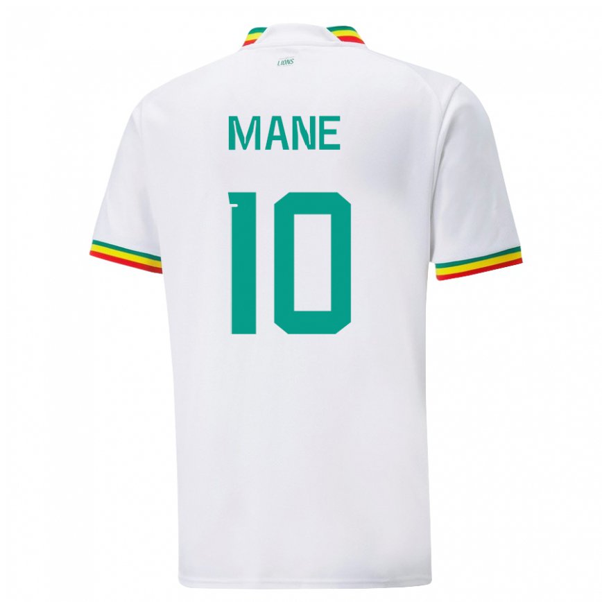 Vaikiškas Senegalo Sadio Mane #10 Baltas Namų Marškinėliai 22-24 T-shirt