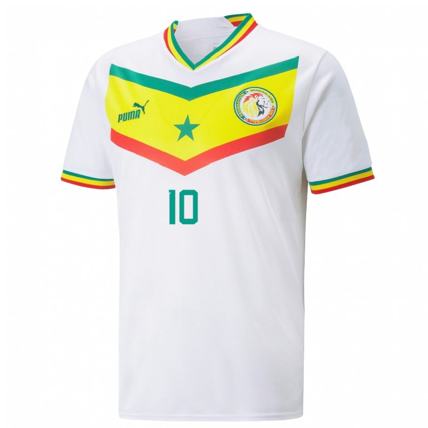 Vaikiškas Senegalo Sadio Mane #10 Baltas Namų Marškinėliai 22-24 T-shirt