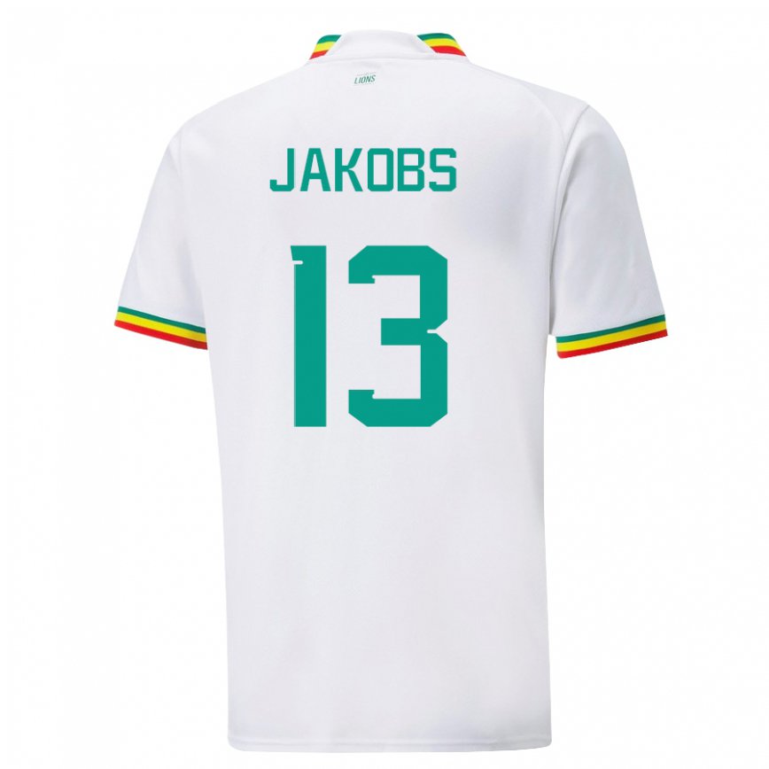 Vaikiškas Senegalo Ismail Jakobs #13 Baltas Namų Marškinėliai 22-24 T-shirt