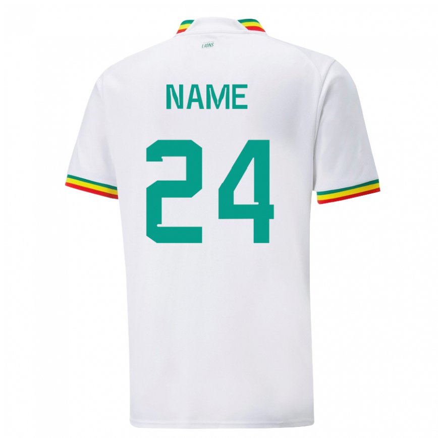 Vaikiškas Senegalo Moustapha Name #24 Baltas Namų Marškinėliai 22-24 T-shirt