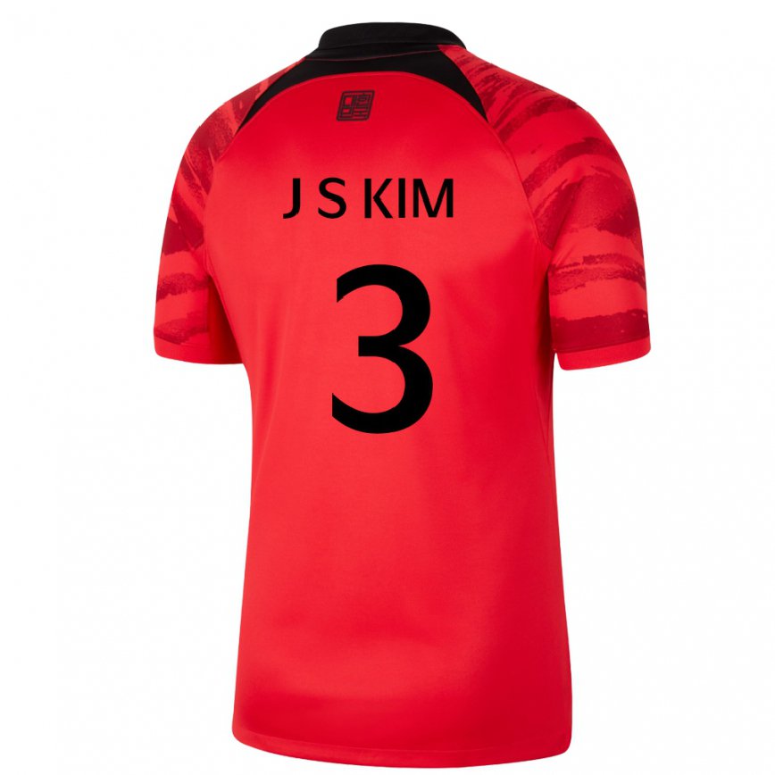 Vaikiškas Pietų Korėjos Jin-su Kim #3 Raudona Juoda Namų Marškinėliai 22-24 T-shirt