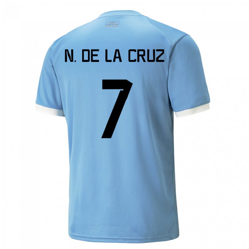 Vaikiškas Urugvajaus Nicolas De La Cruz #7 Mėlyna Namų Marškinėliai 22-24 T-shirt