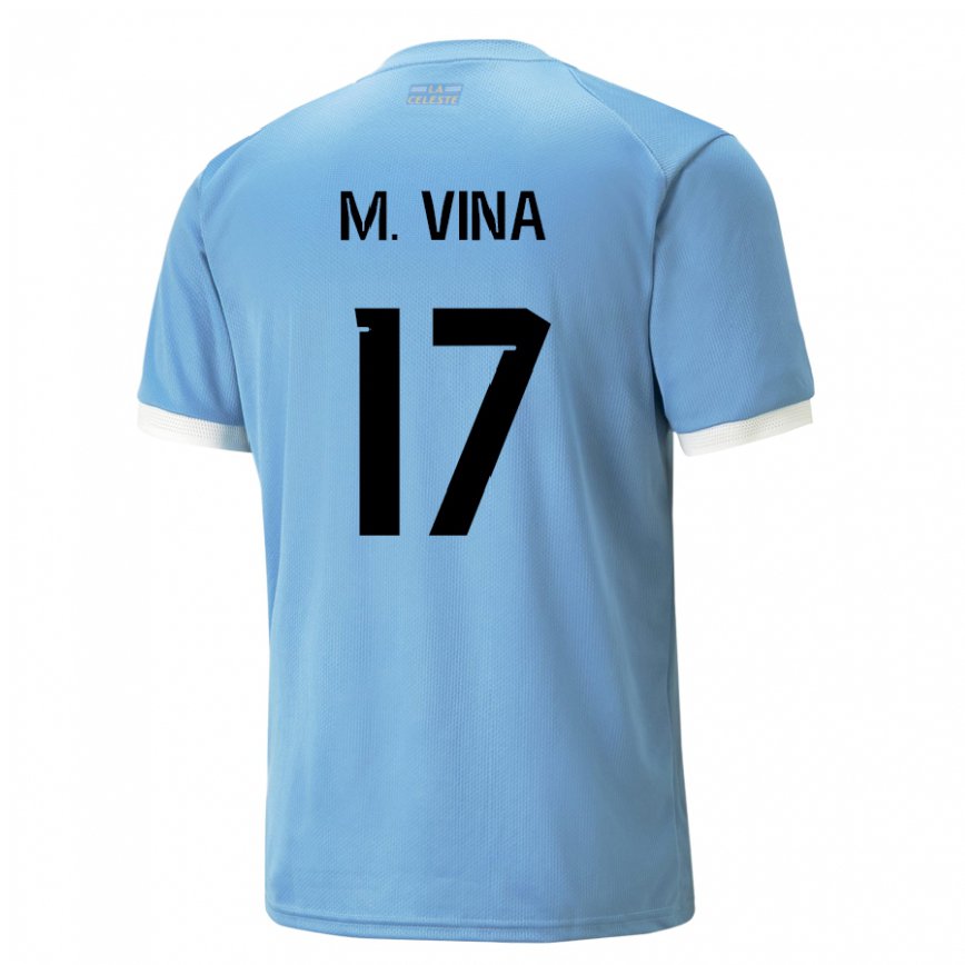 Vaikiškas Urugvajaus Matias Vina #17 Mėlyna Namų Marškinėliai 22-24 T-shirt