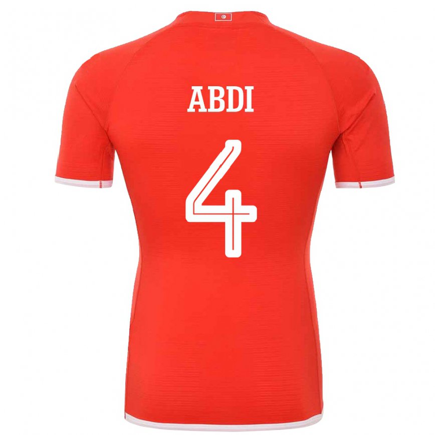 Vaikiškas Tuniso Ali Abdi #4 Raudona Namų Marškinėliai 22-24 T-shirt