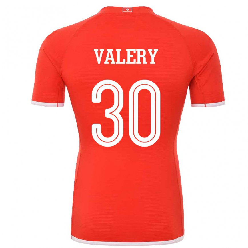 Vaikiškas Tuniso Yann Valery #30 Raudona Namų Marškinėliai 22-24 T-shirt