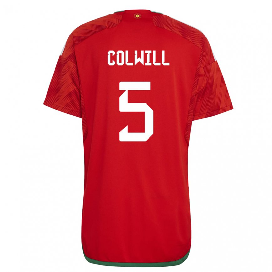 Vaikiškas Velso Rubin Colwill #5 Raudona Namų Marškinėliai 22-24 T-shirt