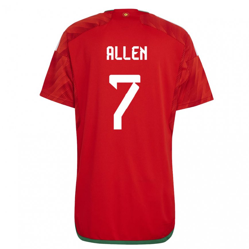 Vaikiškas Velso Joe Allen #7 Raudona Namų Marškinėliai 22-24 T-shirt