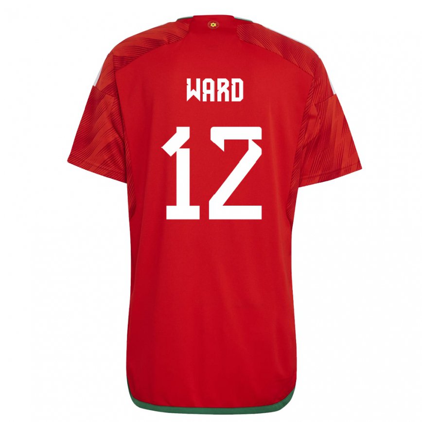 Vaikiškas Velso Danny Ward #12 Raudona Namų Marškinėliai 22-24 T-shirt