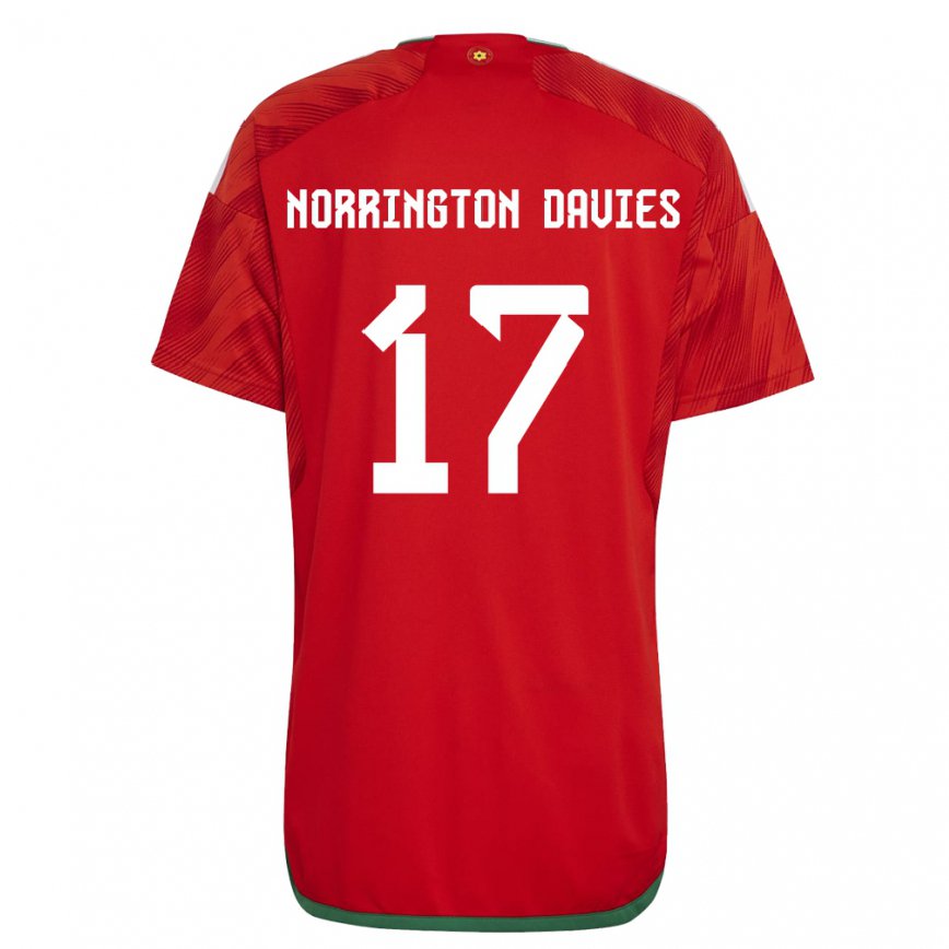 Vaikiškas Velso Rhys Norrington Davies #17 Raudona Namų Marškinėliai 22-24 T-shirt