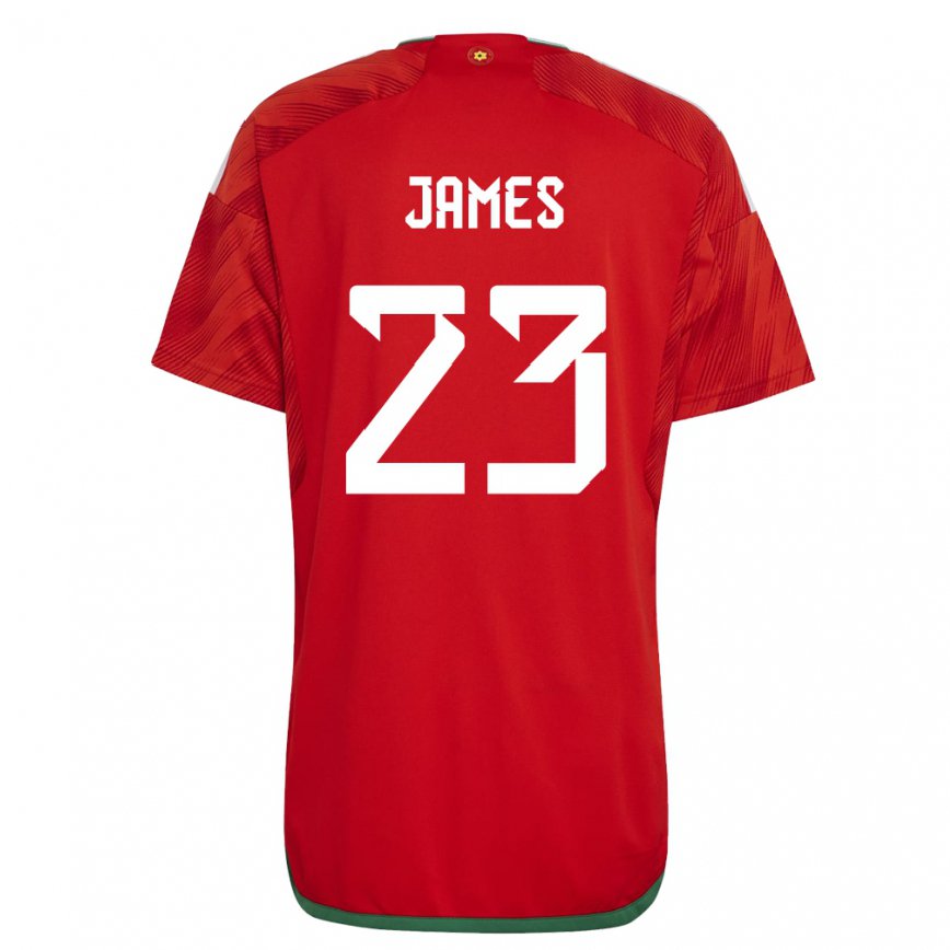 Vaikiškas Velso Jordan James #23 Raudona Namų Marškinėliai 22-24 T-shirt