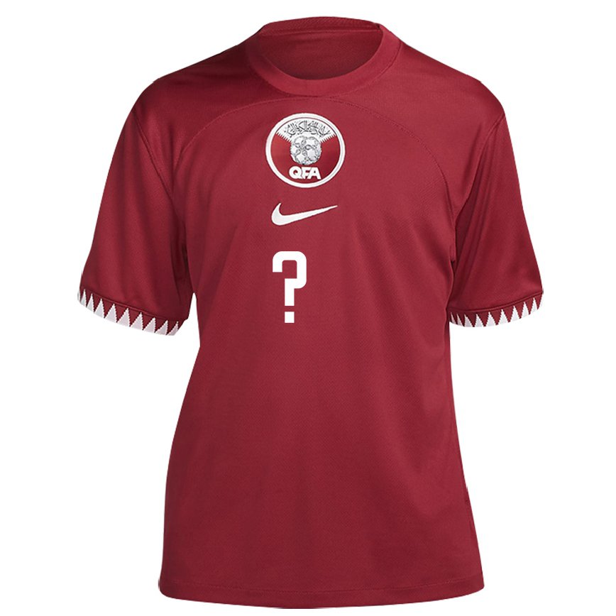 Vaikiškas Kataro Jūsų Vardas #0 Maroon Namų Marškinėliai 22-24 T-shirt