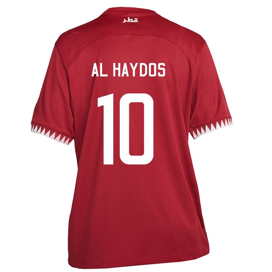 Vaikiškas Kataro Hasan Al Haydos #10 Maroon Namų Marškinėliai 22-24 T-shirt