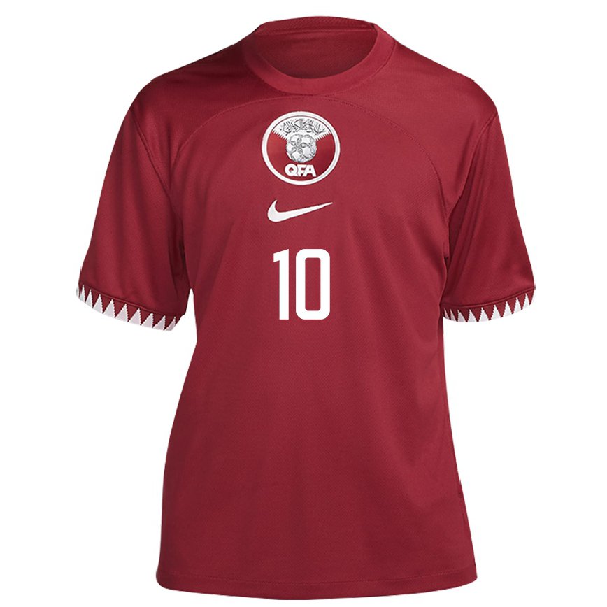 Vaikiškas Kataro Hasan Al Haydos #10 Maroon Namų Marškinėliai 22-24 T-shirt