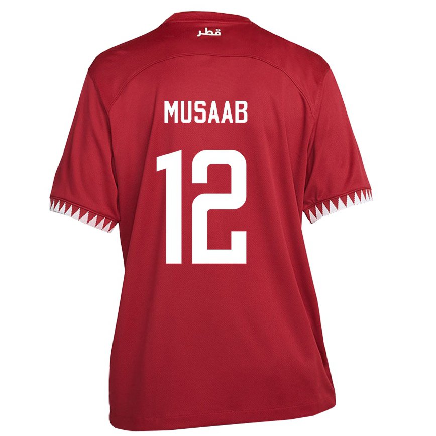 Vaikiškas Kataro Musaab Khidir #12 Maroon Namų Marškinėliai 22-24 T-shirt