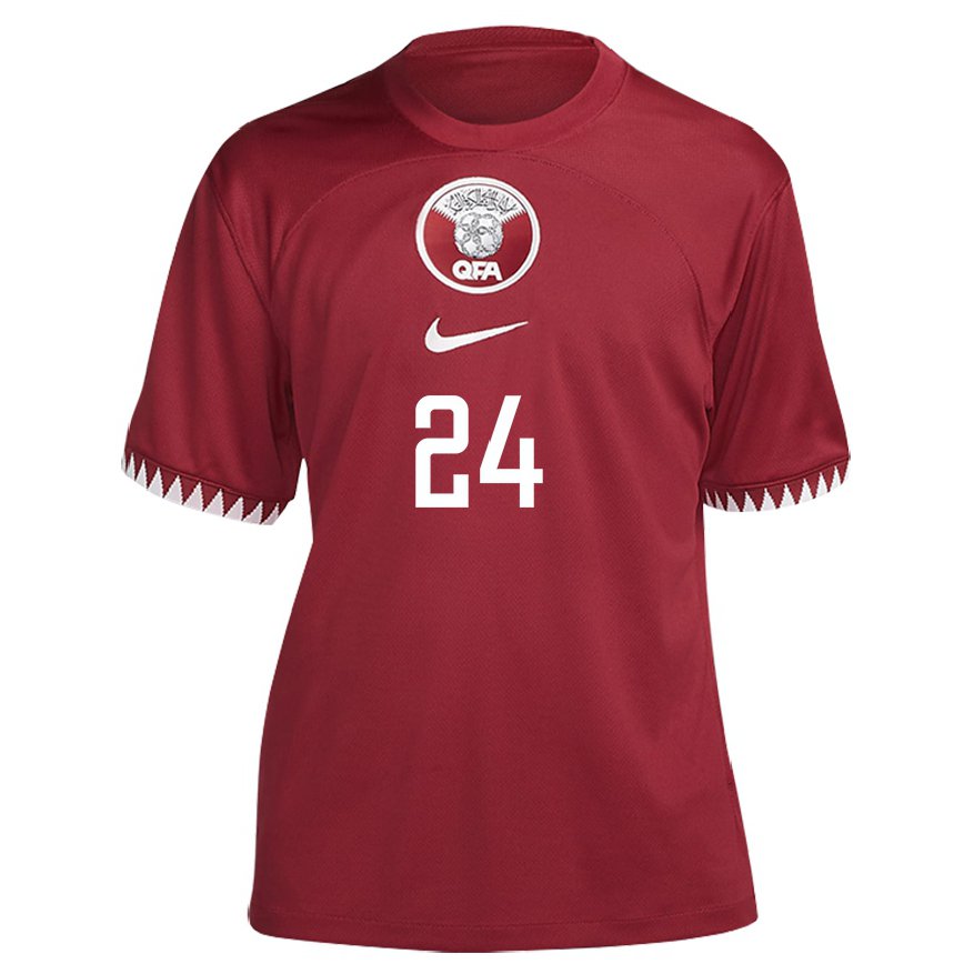 Vaikiškas Kataro Naif Abdulraheem Al Hadhrami #24 Maroon Namų Marškinėliai 22-24 T-shirt