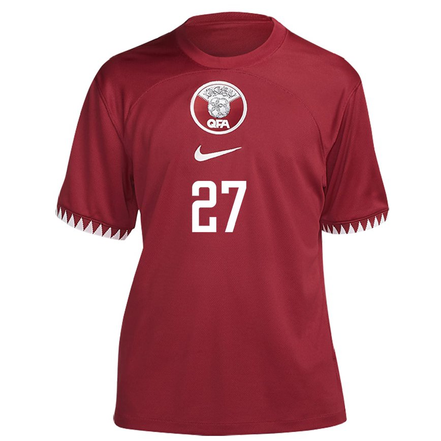 Vaikiškas Kataro Ahmed Suhail #27 Maroon Namų Marškinėliai 22-24 T-shirt