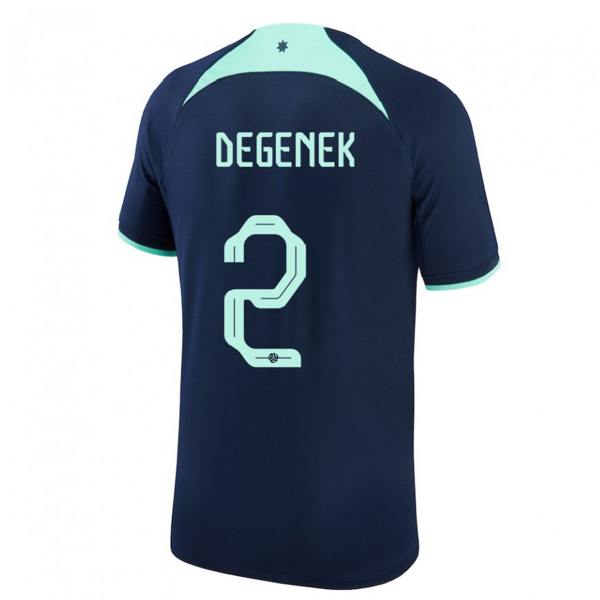 Vaikiškas Australijos Milos Degenek #2 Tamsiai Mėlyna Išvykos Marškinėliai 22-24 T-shirt