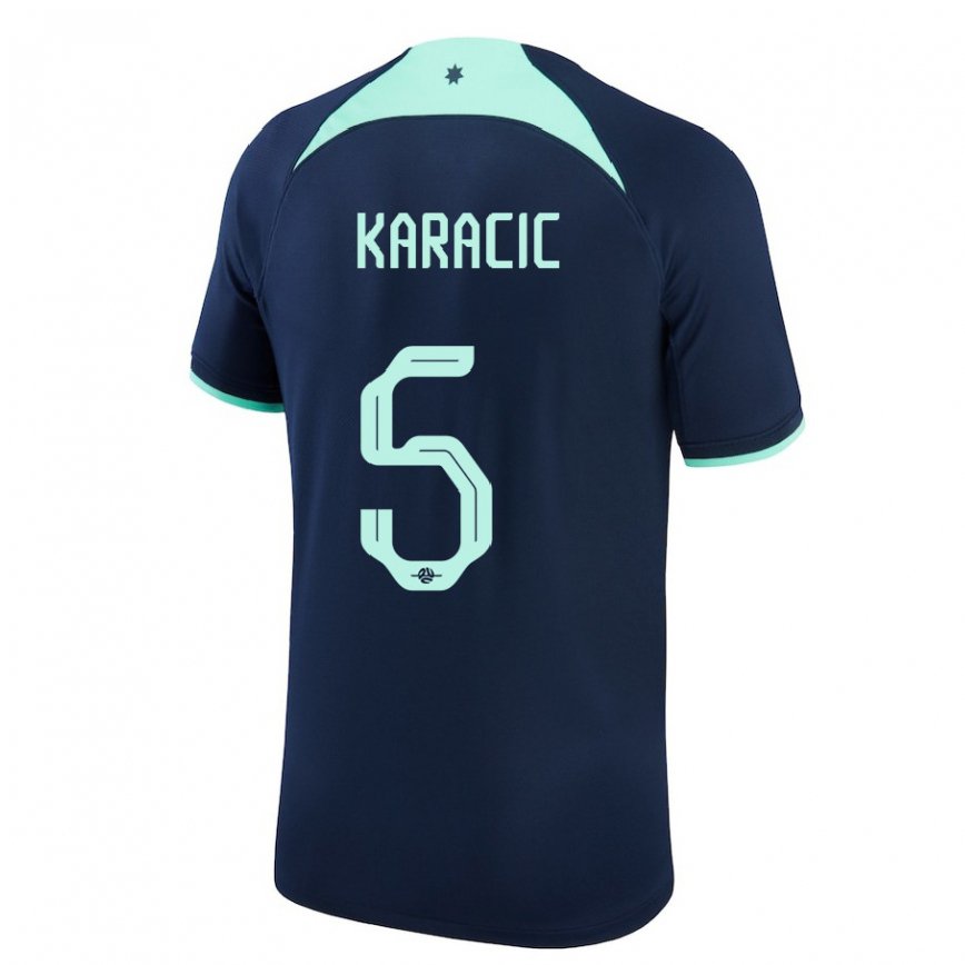 Vaikiškas Australijos Fran Karacic #5 Tamsiai Mėlyna Išvykos Marškinėliai 22-24 T-shirt