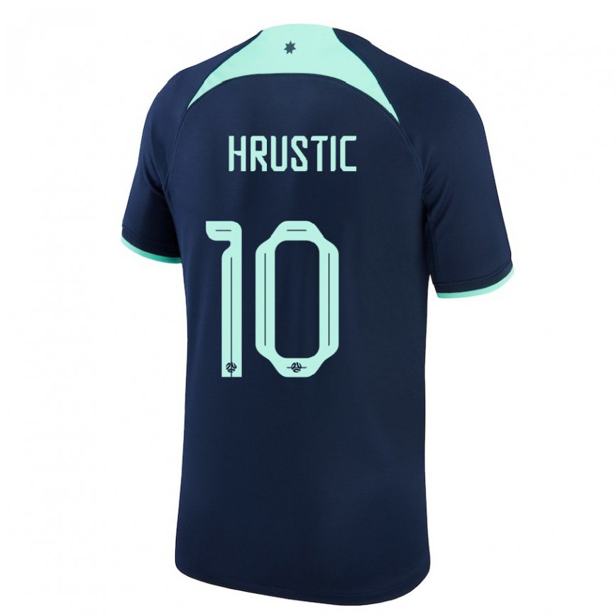 Vaikiškas Australijos Ajdin Hrustic #10 Tamsiai Mėlyna Išvykos Marškinėliai 22-24 T-shirt