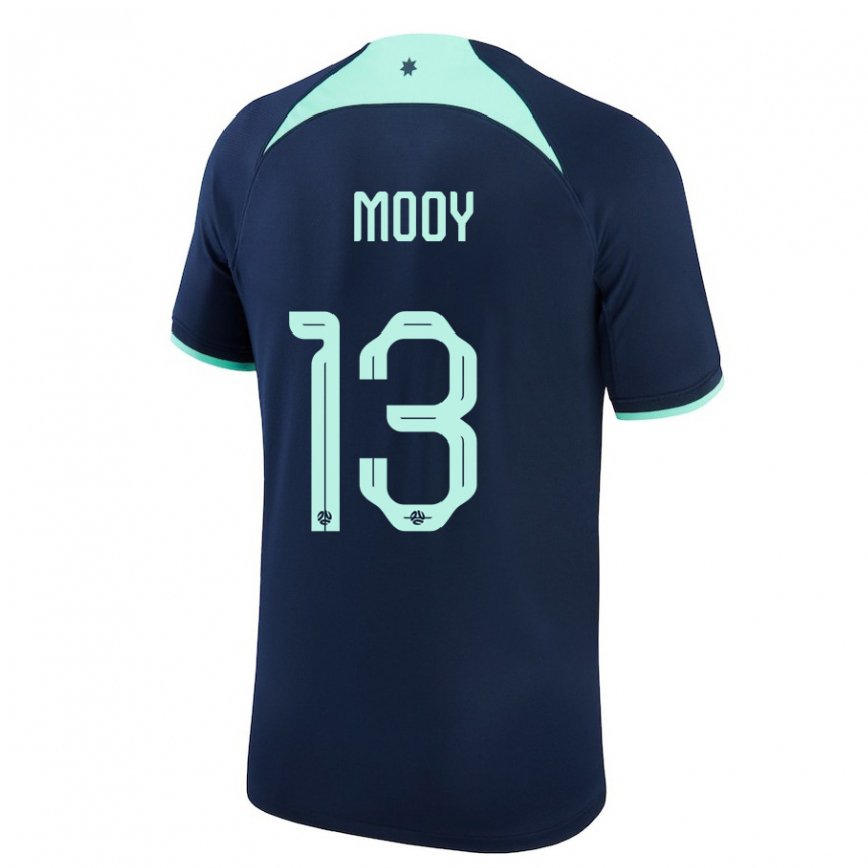 Vaikiškas Australijos Aaron Mooy #13 Tamsiai Mėlyna Išvykos Marškinėliai 22-24 T-shirt