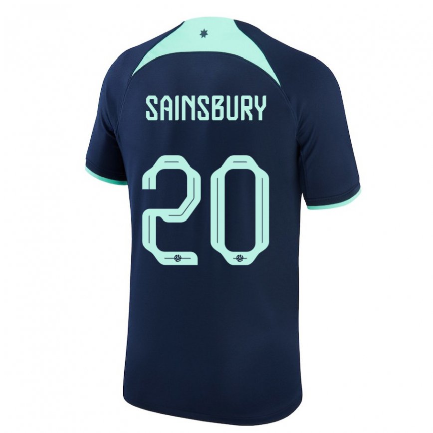 Vaikiškas Australijos Trent Sainsbury #20 Tamsiai Mėlyna Išvykos Marškinėliai 22-24 T-shirt