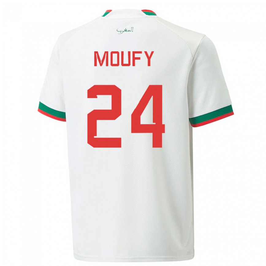 Vaikiškas Maroko Fahd Moufy #24 Baltas Išvykos Marškinėliai 22-24 T-shirt