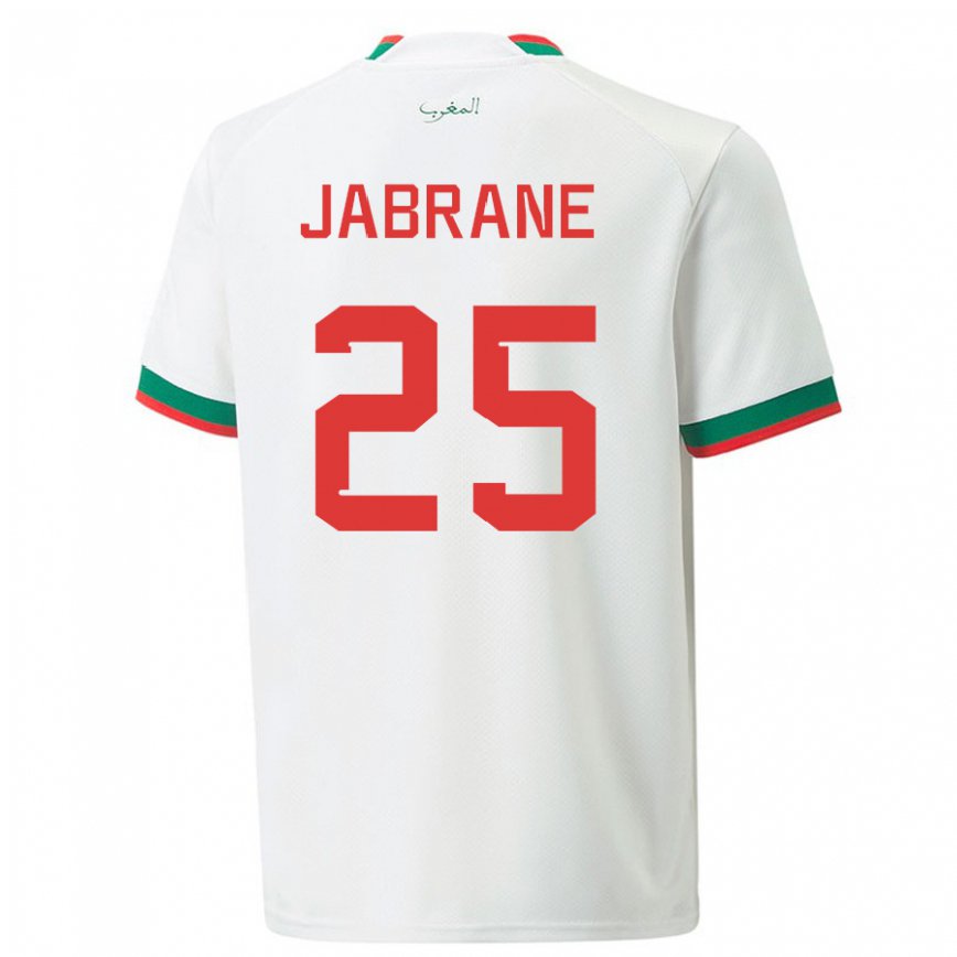 Vaikiškas Maroko Yahya Jabrane #25 Baltas Išvykos Marškinėliai 22-24 T-shirt