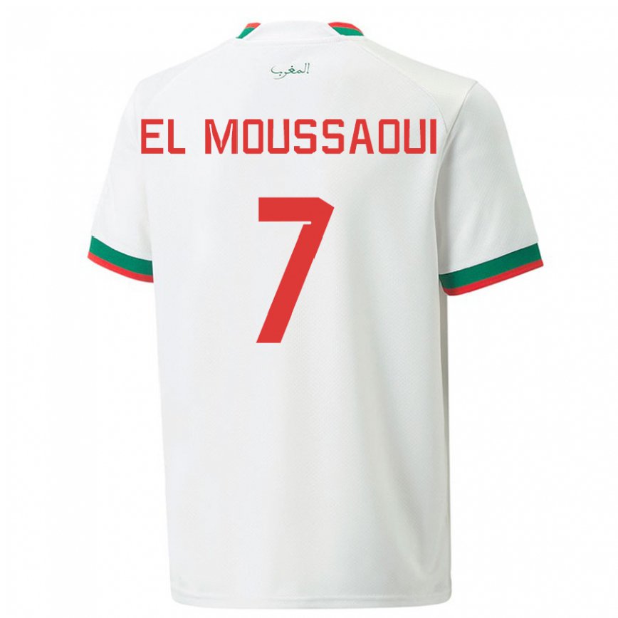 Vaikiškas Maroko Hamza El Moussaoui #7 Baltas Išvykos Marškinėliai 22-24 T-shirt