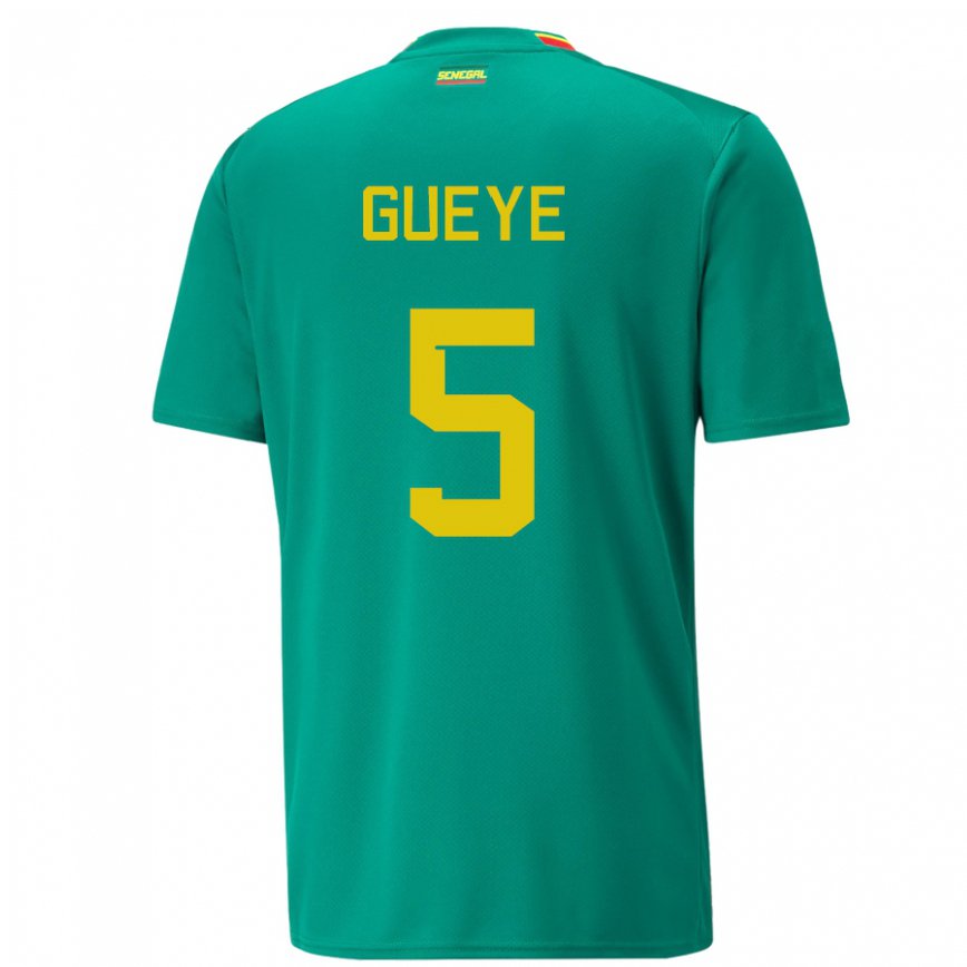 Vaikiškas Senegalo Idrissa Gueye #5 Žalias Išvykos Marškinėliai 22-24 T-shirt