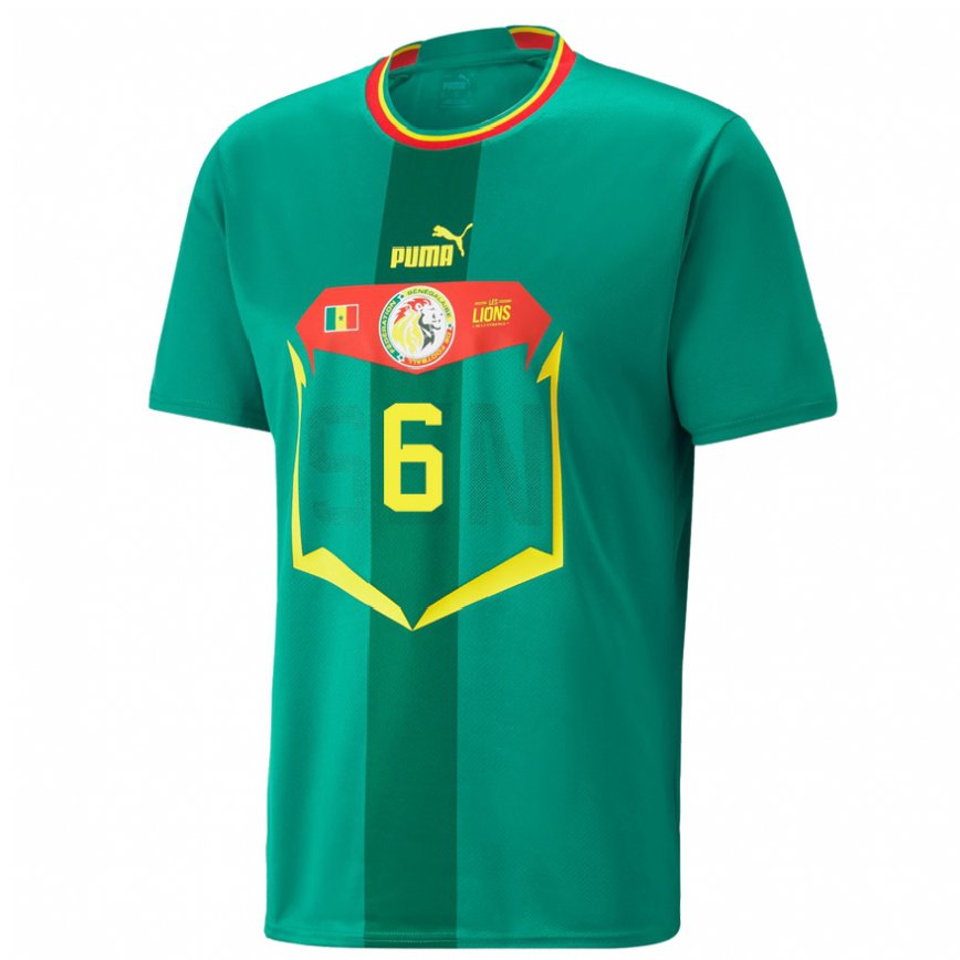 Vaikiškas Senegalo Nampalys Mendy #6 Žalias Išvykos Marškinėliai 22-24 T-shirt