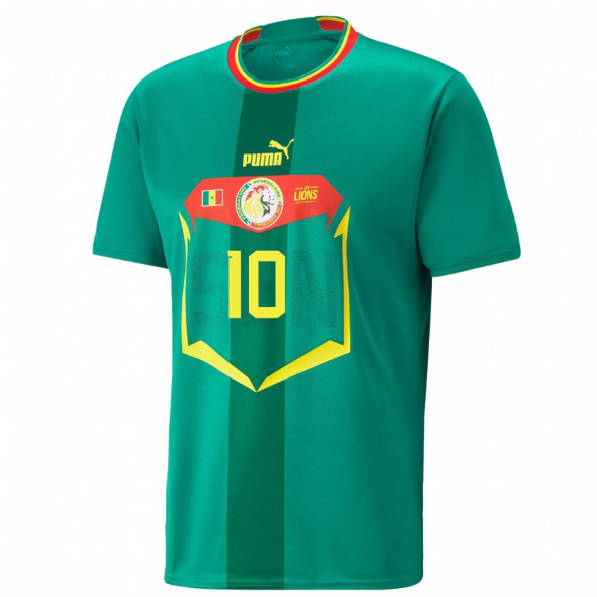 Vaikiškas Senegalo Sadio Mane #10 Žalias Išvykos Marškinėliai 22-24 T-shirt