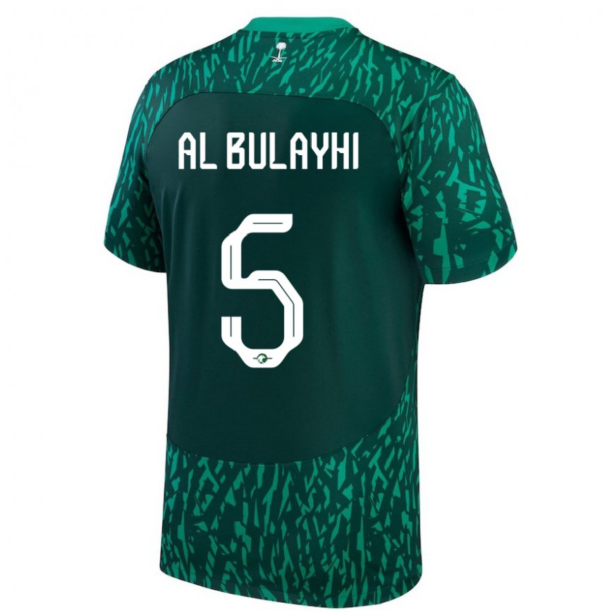 Vaikiškas Saudo Arabijos Ali Al Bulayhi #5 Tamsiai žalia Išvykos Marškinėliai 22-24 T-shirt